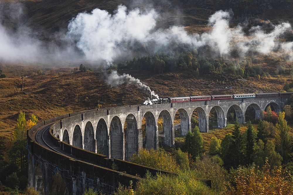 The Jacobite Over Glenfinnan Viaduct art print by Nestor Rodan for $57.95 CAD