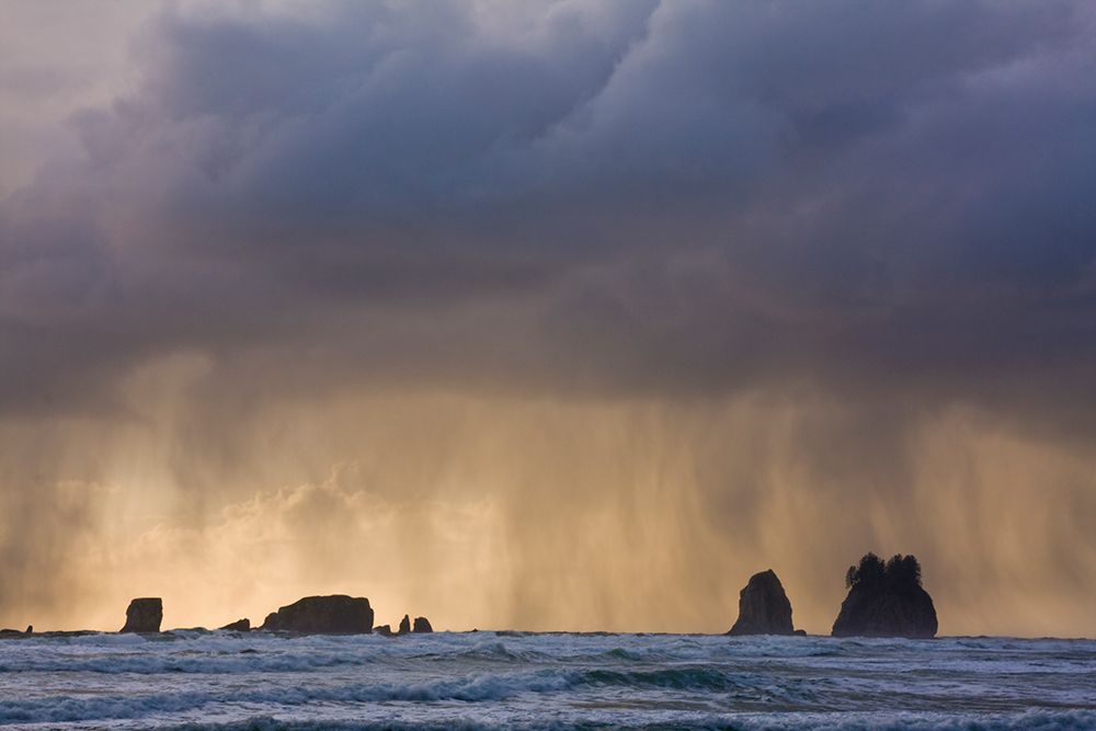 Jutting Rocks Under Sky Off Shore Of The Olympic Peninsula, Olympic National Park, Washington State. art print by Ethan Welty for $57.95 CAD