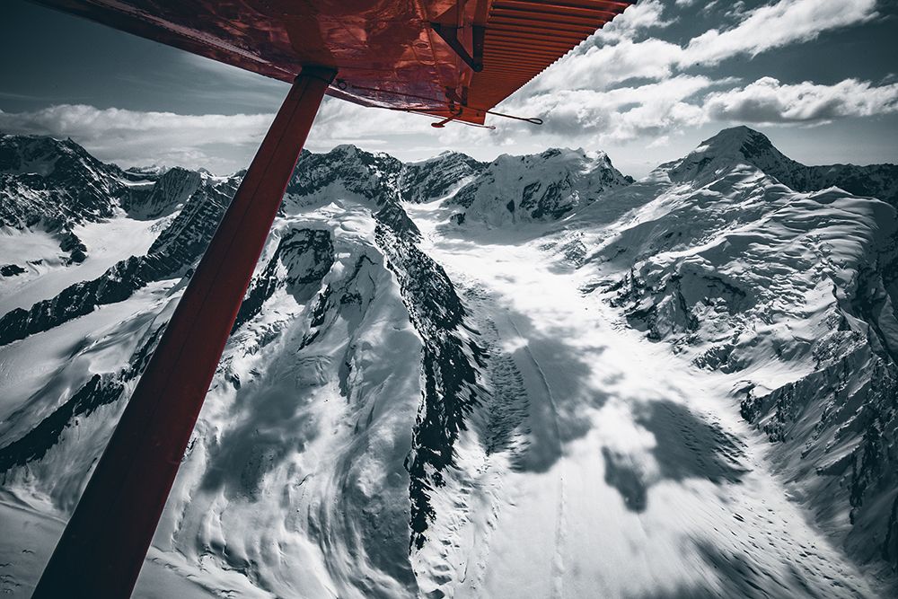 Aerial View Of Alaska Glacier And Mountains art print by Kelly McCormick for $57.95 CAD