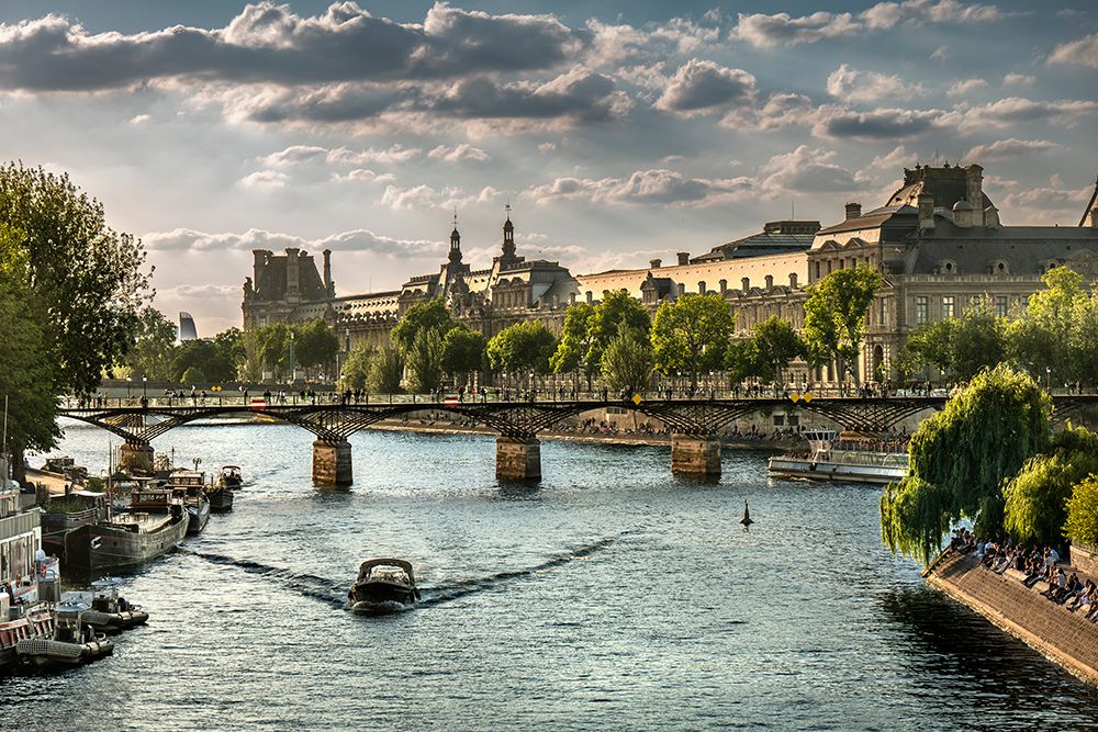 Paris France Pont Des Arts Bridge Over Seine River art print by Paul Giamou for $57.95 CAD