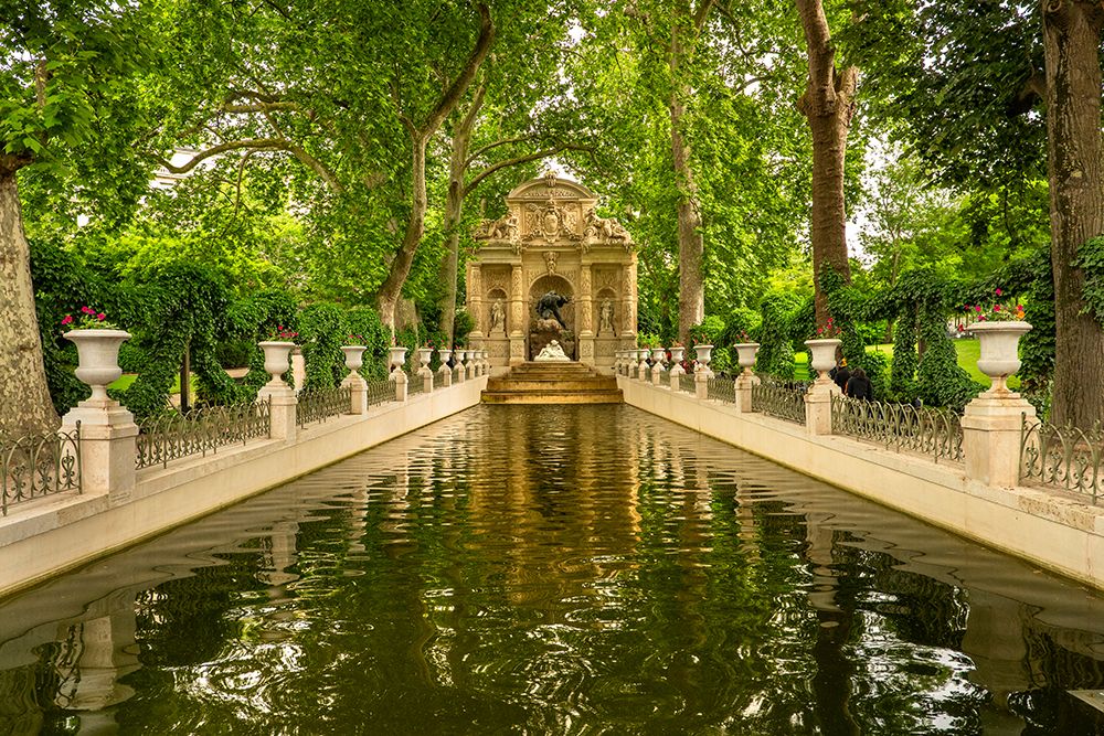 Paris France Medici Fountain Sculptures In Luxembourg Garden art print by Paul Giamou for $57.95 CAD