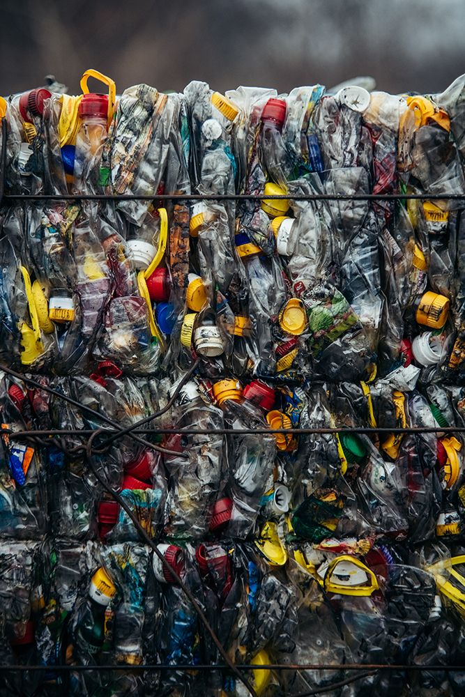 Compressed Plastic Bottles Prepared For Recycling art print by Oleksandra Lishchynska for $57.95 CAD