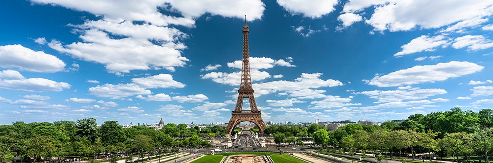 Paris France Eiffel Tower Scenic Skyline Panorama View From Trocadero art print by Paul Giamou for $57.95 CAD