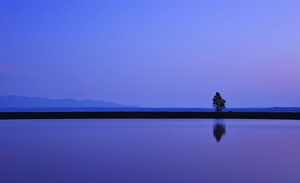 Peaceful Purple Sunset Over Calm Lake: Serene Nature Landscape Photography art print by Max Seigal for $57.95 CAD
