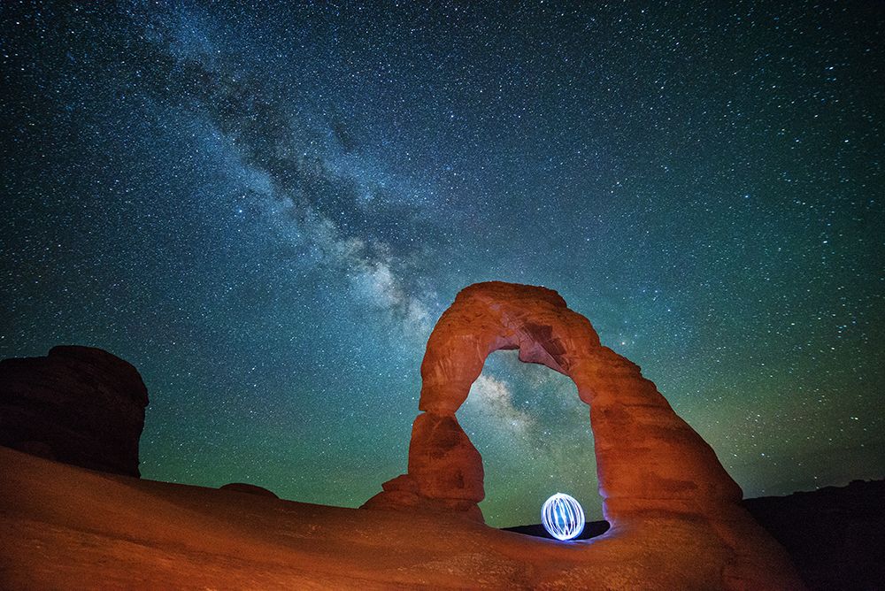 Stunning Night Sky Over Delicate Arch: Explore The Milky Way At Arches National Park art print by Max Seigal for $57.95 CAD