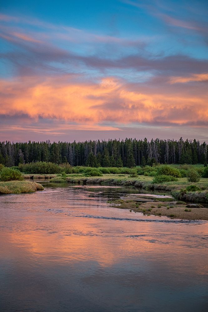 Discover The Serenity Of Nature With This Breathtaking Sunset Over A Tranquil Forest River art print by Max Seigal for $57.95 CAD