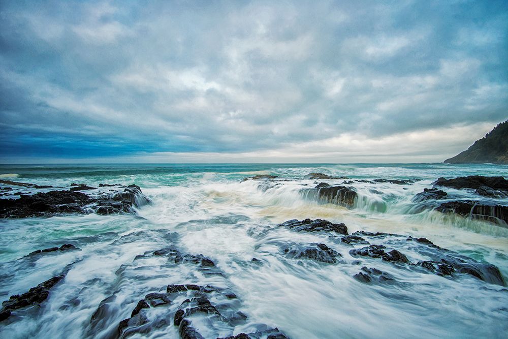 Explore The Majestic Beauty Of The Oregon Coastline: Captivating Ocean Views And Rugged Rocky Shores art print by Max Seigal for $57.95 CAD