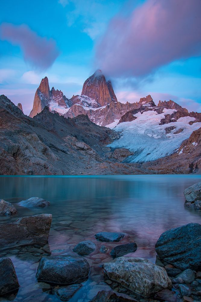 Stunning Sunrise Over Fitz Roy Mountain In Patagonia art print by Max Seigal for $57.95 CAD