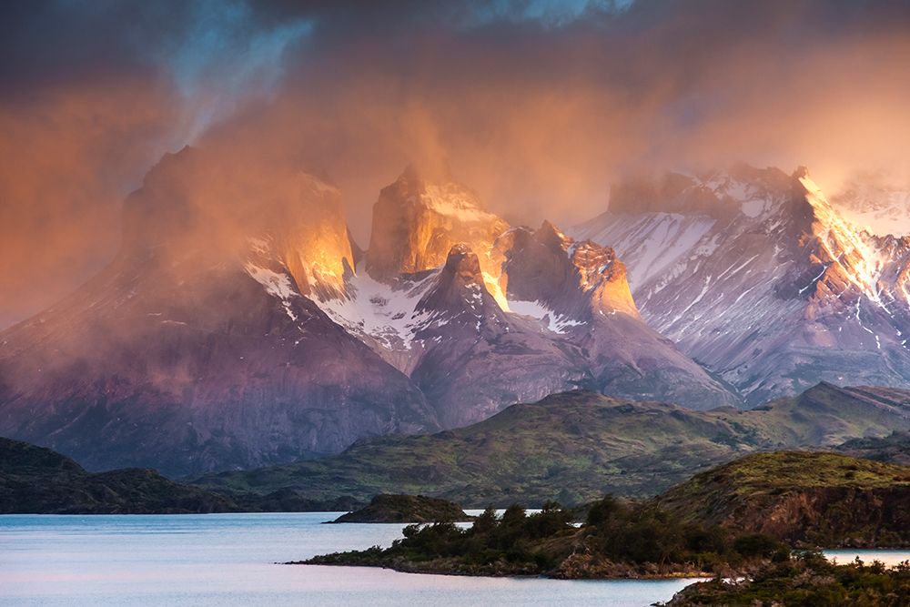 Clouds Over The Horns In The Torres Del Paine National Park, Chile. art print by Patrick J Endres for $57.95 CAD