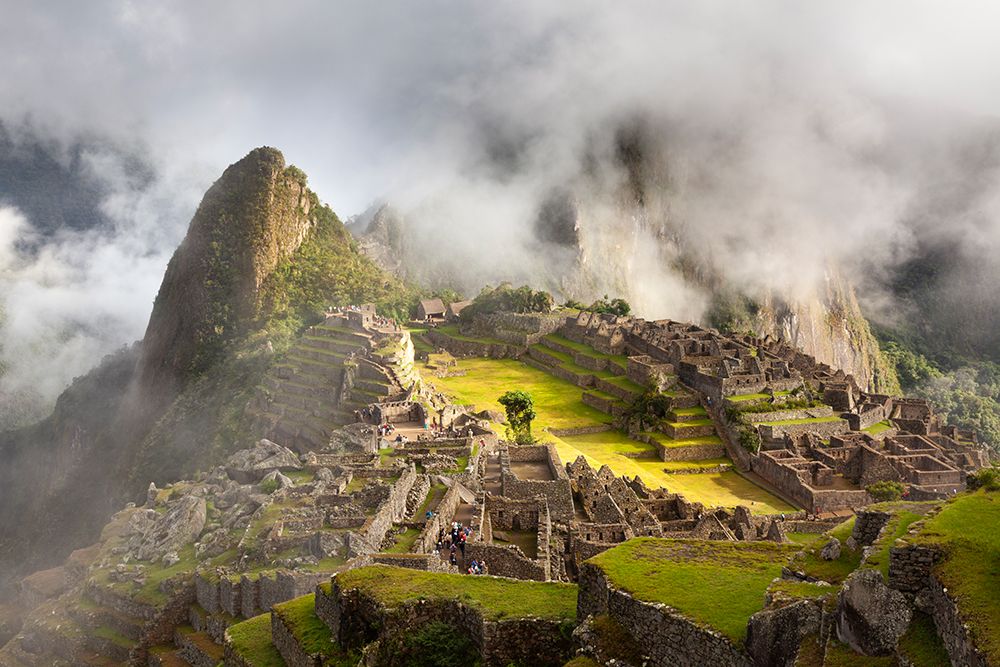 Morning Fog And Clouds Reveal Machu Picchu, Ancient \Lost City Of The Incas\, 1400 Ca, 2400 Meters art print by Patrick J Endres for $57.95 CAD