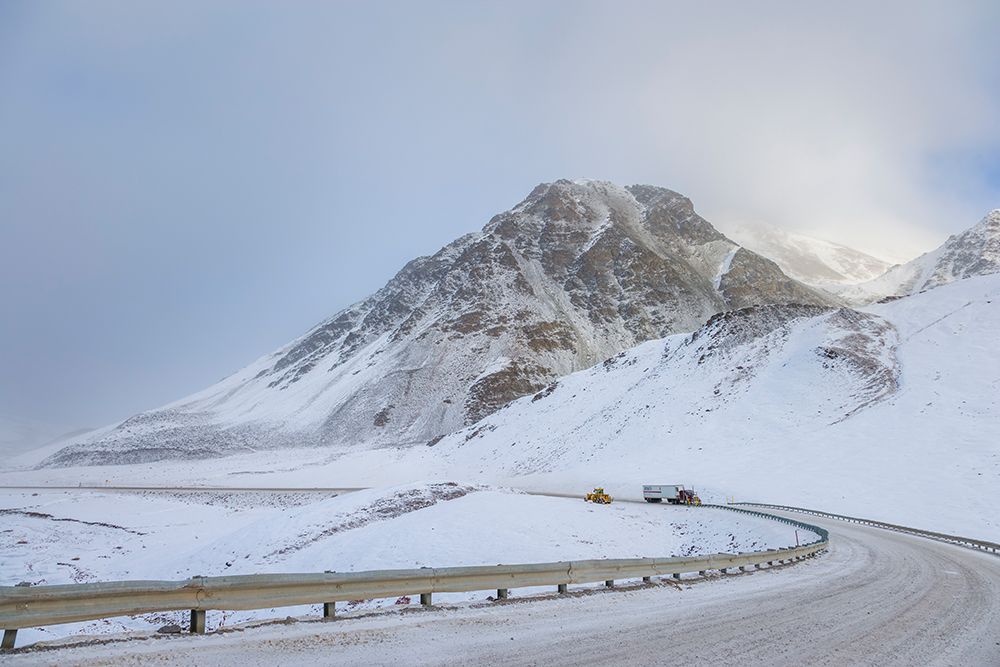 Alaska Department Of Transportation Road Grader On James Dalton Highway On North Side Of Alaska. art print by Patrick J Endres for $57.95 CAD