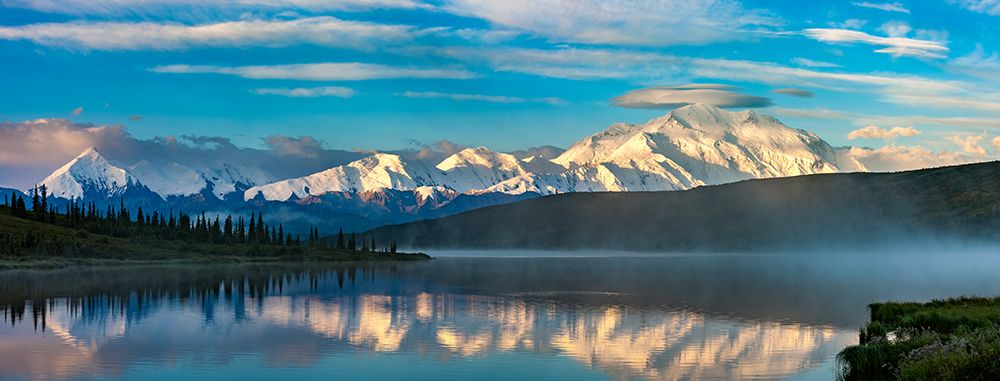 Early Morning Sunrise On Face Of Denali, And Wonder Lake, At West End Of Denali National Alaska. art print by Patrick J Endres for $57.95 CAD