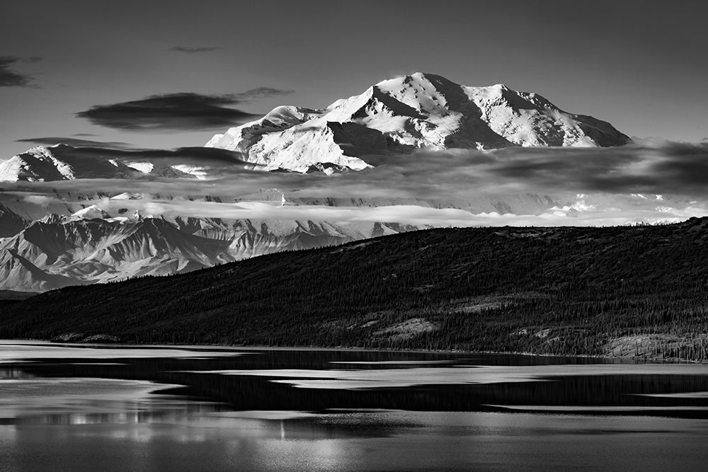 Late Morning Sunshine On Wonder Lake Reflecting North Face Summit Of Denali, North Americas Alaska. art print by Patrick J Endres for $57.95 CAD