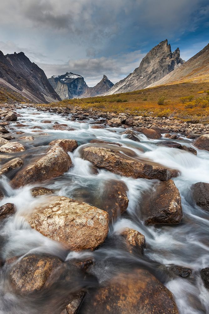 Morning Light On Xanadu, Arial And Caliban Peaks, Arrigetch Creek, Gates Of Arctic National Alaska. art print by Patrick J Endres for $57.95 CAD