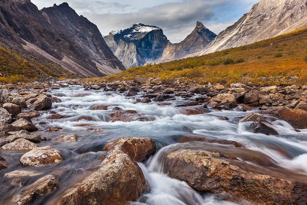 Morning Light On Xanadu And Arial Peaks, Arrigetch Creek, Arrigetch Peaks, Gates Of Arctic Alaska. art print by Patrick J Endres for $57.95 CAD