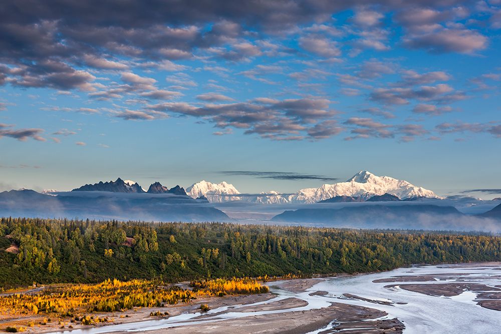 Southside View Of Denali And Chulitna River, North Americas Tallest Peak At Ft. (6,190M), Alaska art print by Patrick J Endres for $57.95 CAD