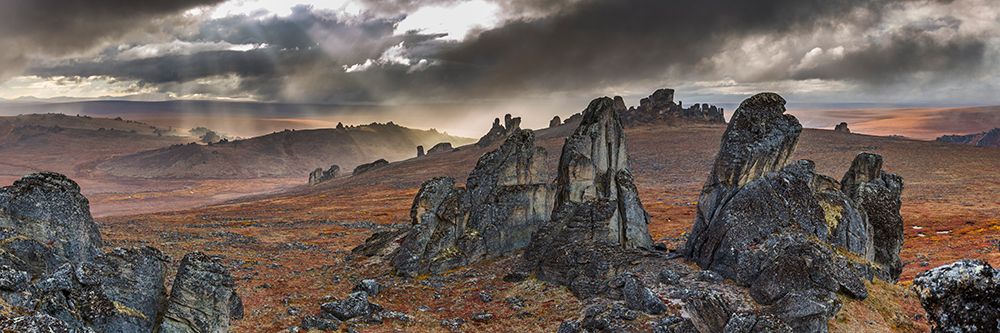 Granite Tors And Autumn Landscape In Bering Land Bridge National Preserve, Seward Peninsula, Alaska. art print by Patrick J Endres for $57.95 CAD