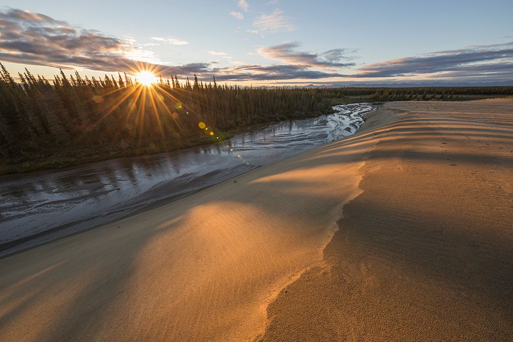 Ahnewetut Creek Flows Through Great Sand Dunes In The Kobuk Valley National Park, Arctic, Alaska. art print by Patrick J Endres for $57.95 CAD