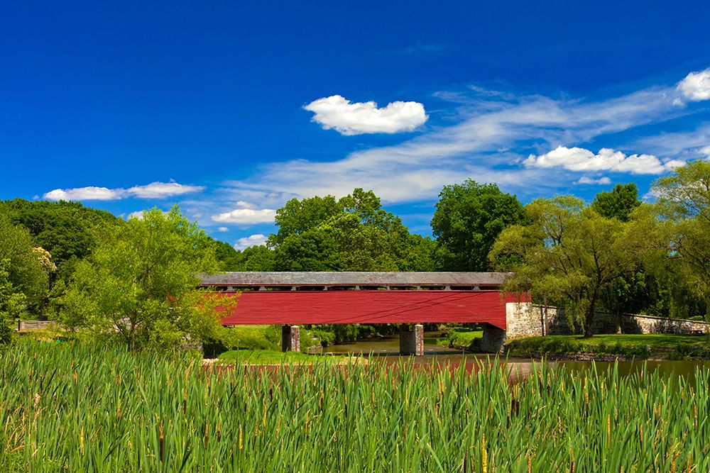 Wehrs Covered Bridge Was Originally Build In 1841 And Spans Jordan Creek In Leight County, Park art print by Michael P. Gadomski for $57.95 CAD