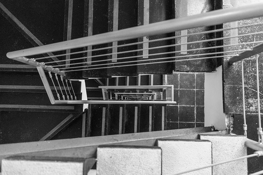 Black And White Abstract Pattern Of Stairs. art print by Emily M Wilson for $57.95 CAD