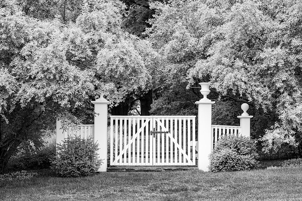 Black And White, Garden Gate, Delaware, USA art print by James Engelbrecht for $57.95 CAD