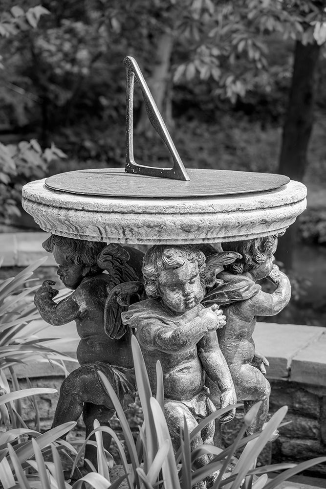 B/W Ornamental Sun Dial, Winterthur Garden, Winterthur, Delaware, USA art print by James Engelbrecht for $57.95 CAD
