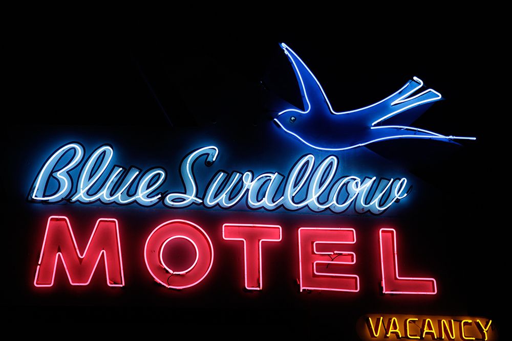 Tucumcari,New Mexico. Famous Blue Swallow Motel On Route 66. Property Released art print by Julien McRoberts for $57.95 CAD