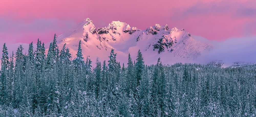 Winter Sunrise, 9,177 Ft. Broken Top Peak, Central Oregon Cascade Range, USA. art print by Ric Ergenbright for $57.95 CAD