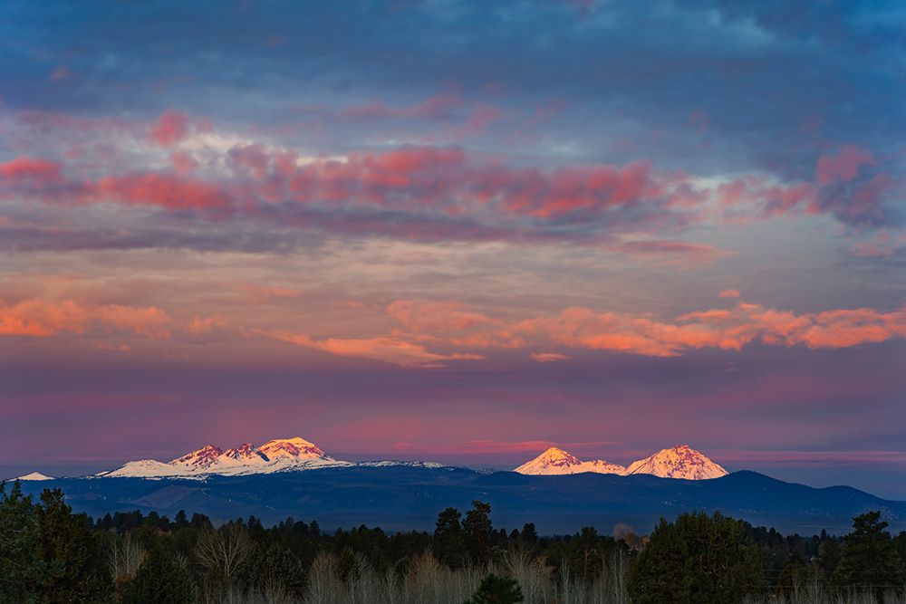 Winter Sunrise, Broken Top And The Three Sisters, Central Oregon Cascade Range, Oregon, USA art print by Ric Ergenbright for $57.95 CAD