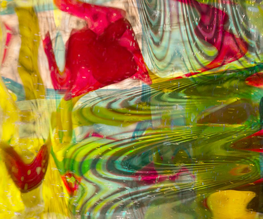 Yellow-green and red abstract art print by Jaynes Gallery for $57.95 CAD