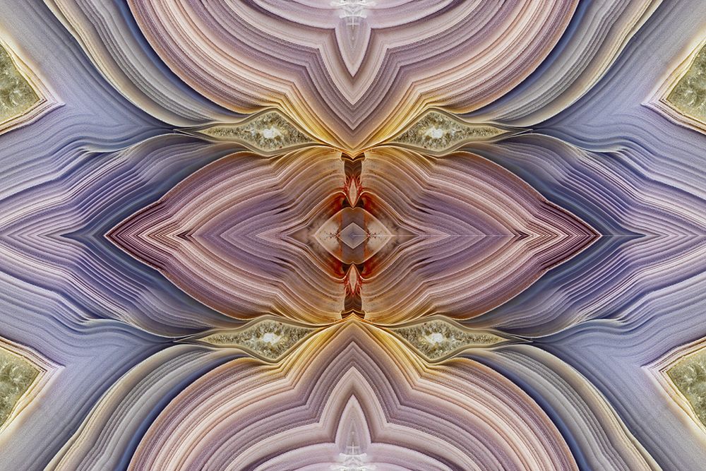 Laguna agate kaleidoscope repeating mirror-effect pattern. art print by Darrell Gulin for $57.95 CAD
