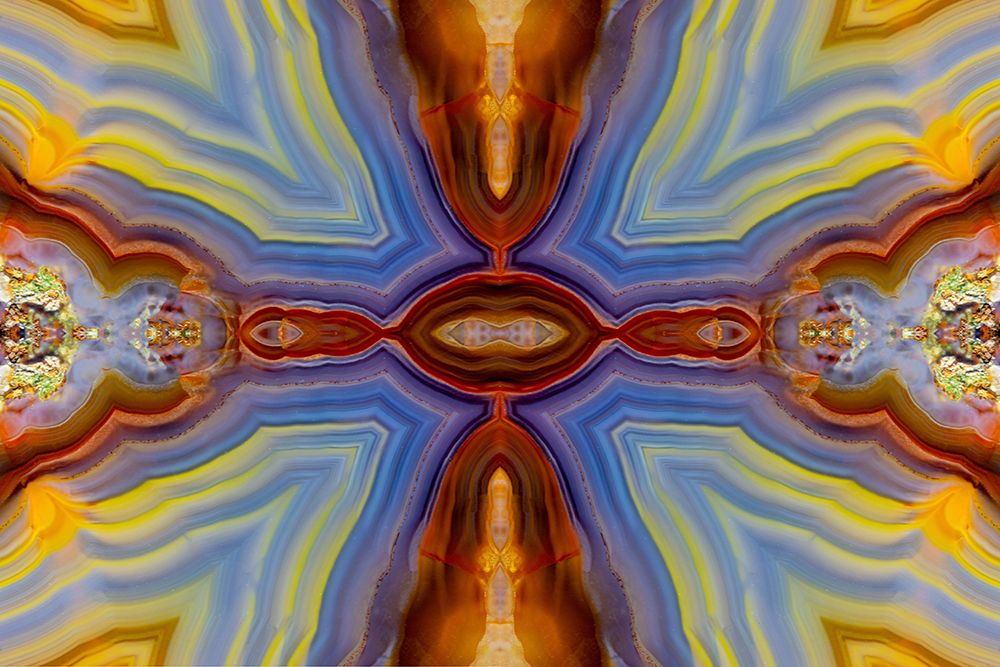 Laguna agate kaleidoscope repeating mirror-effect pattern. art print by Darrell Gulin for $57.95 CAD