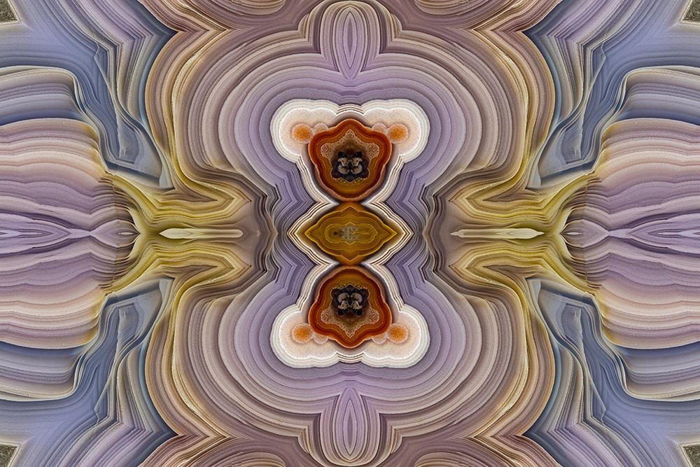 Laguna agate kaleidoscope repeating mirror-effect pattern. art print by Darrell Gulin for $57.95 CAD