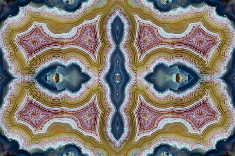 Laguna agate kaleidoscope repeating mirror-effect pattern. art print by Darrell Gulin for $57.95 CAD