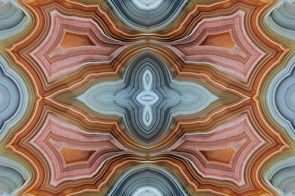 Laguna agate kaleidoscope repeating mirror-effect pattern. art print by Darrell Gulin for $57.95 CAD