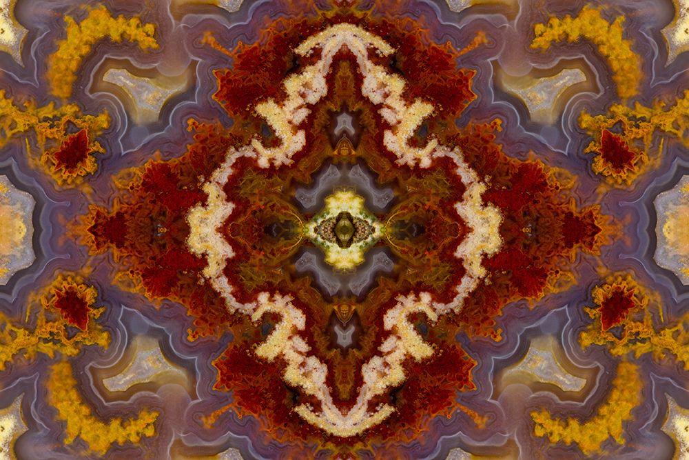 Laguna agate kaleidoscope repeating mirror-effect pattern. art print by Darrell Gulin for $57.95 CAD