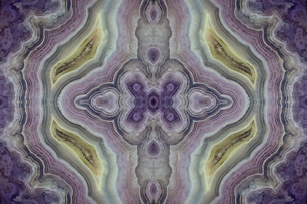 Laguna agate kaleidoscope repeating mirror-effect pattern. art print by Darrell Gulin for $57.95 CAD