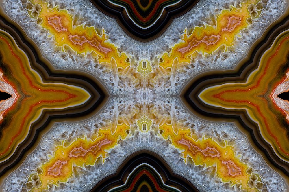 Laguna agate kaleidoscope repeating mirror-effect pattern. art print by Darrell Gulin for $57.95 CAD