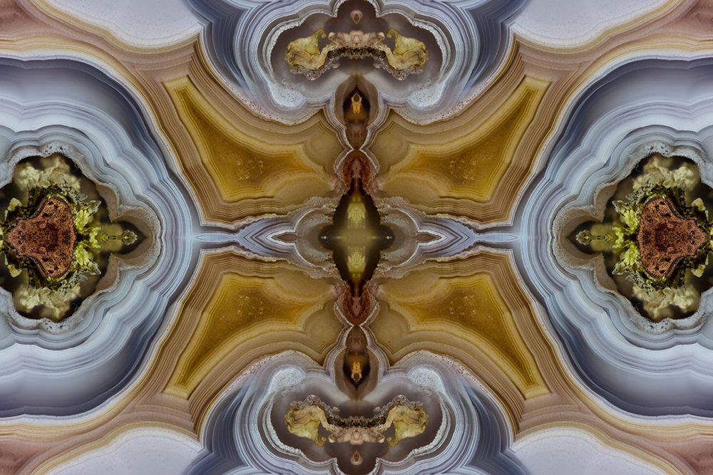 Laguna agate kaleidoscope repeating mirror-effect pattern. art print by Darrell Gulin for $57.95 CAD