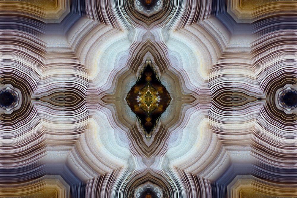 Laguna agate kaleidoscope repeating mirror-effect pattern. art print by Darrell Gulin for $57.95 CAD