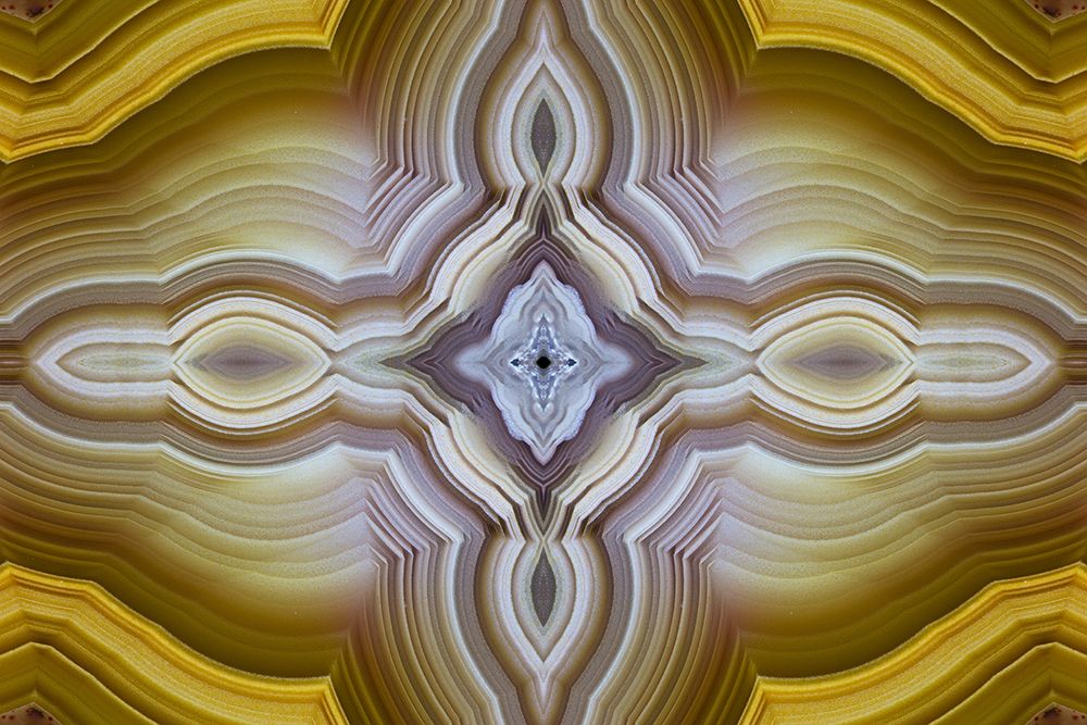 Laguna agate kaleidoscope repeating mirror-effect pattern. art print by Darrell Gulin for $57.95 CAD