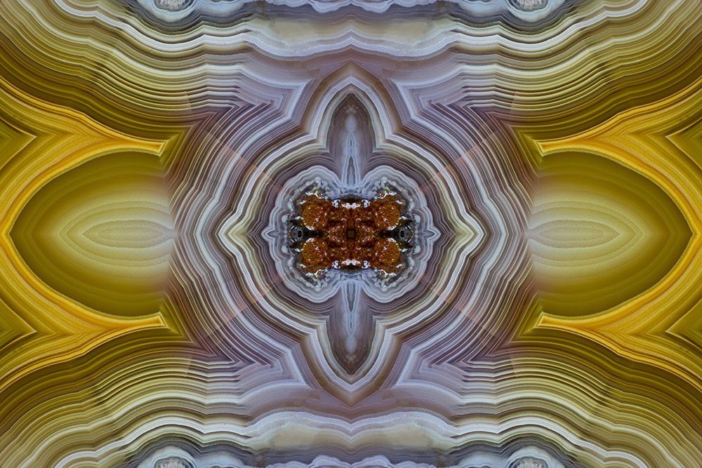 Laguna agate kaleidoscope repeating mirror-effect pattern. art print by Darrell Gulin for $57.95 CAD