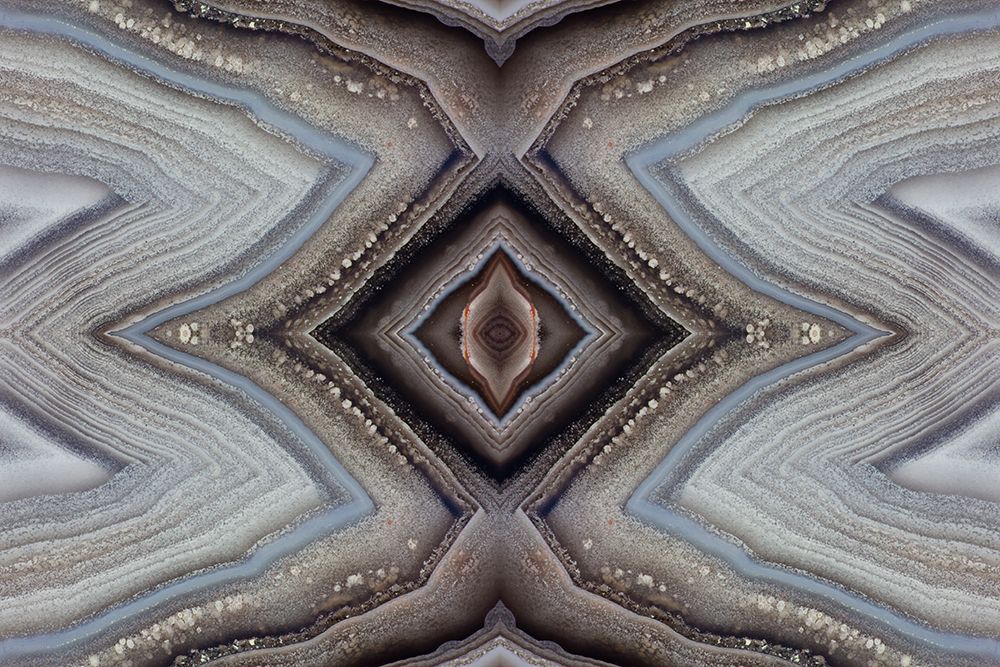 Laguna agate kaleidoscope repeating mirror-effect pattern. art print by Darrell Gulin for $57.95 CAD