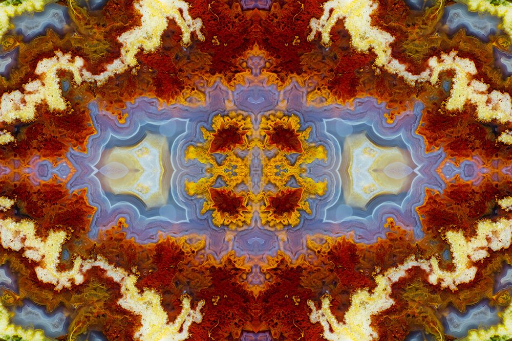 Laguna agate kaleidoscope repeating mirror-effect pattern. art print by Darrell Gulin for $57.95 CAD