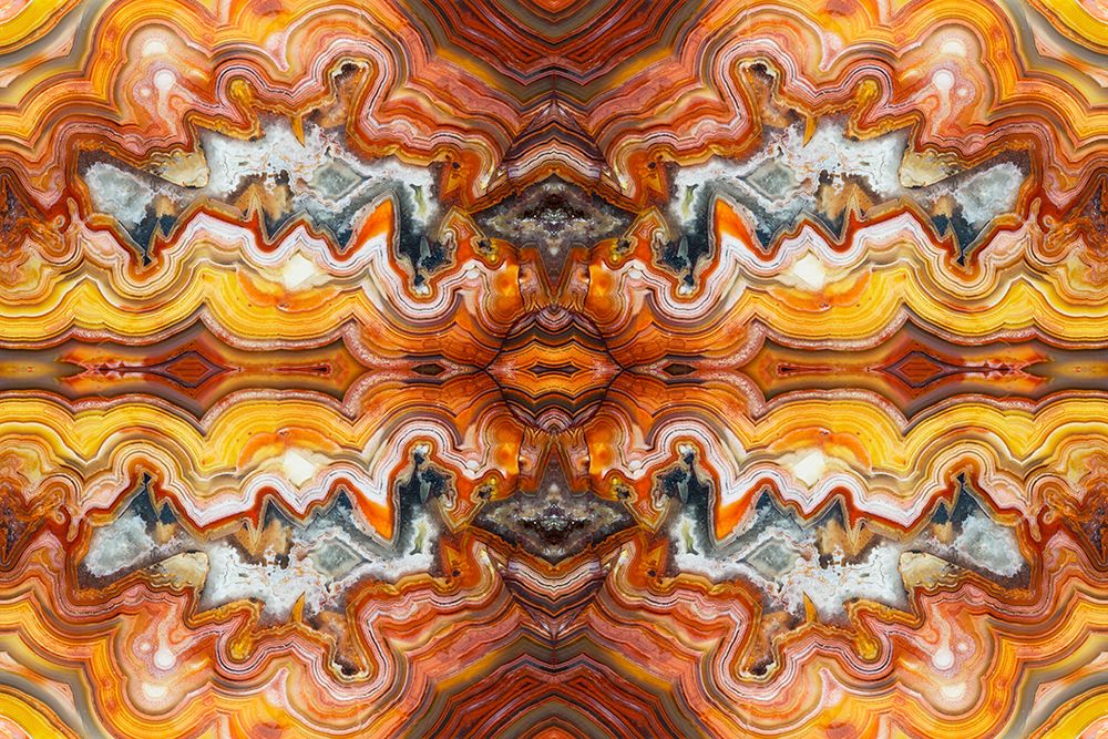 Laguna agate kaleidoscope repeating mirror-effect pattern. art print by Darrell Gulin for $57.95 CAD
