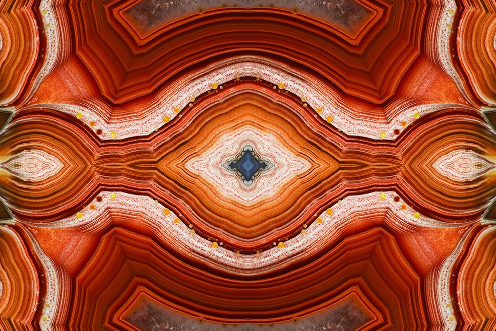 Laguna agate kaleidoscope repeating mirror-effect pattern. art print by Darrell Gulin for $57.95 CAD