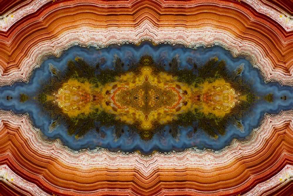 Laguna agate kaleidoscope repeating mirror-effect pattern. art print by Darrell Gulin for $57.95 CAD