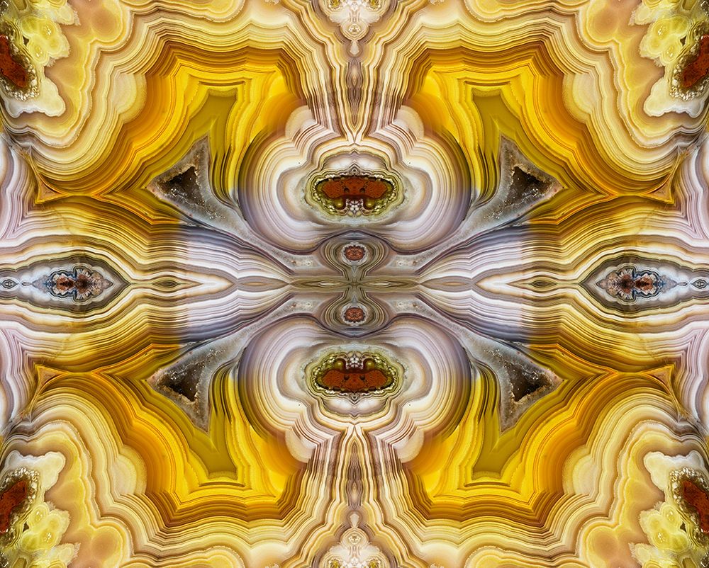 Laguna agate kaleidoscope repeating mirror-effect pattern. art print by Darrell Gulin for $57.95 CAD