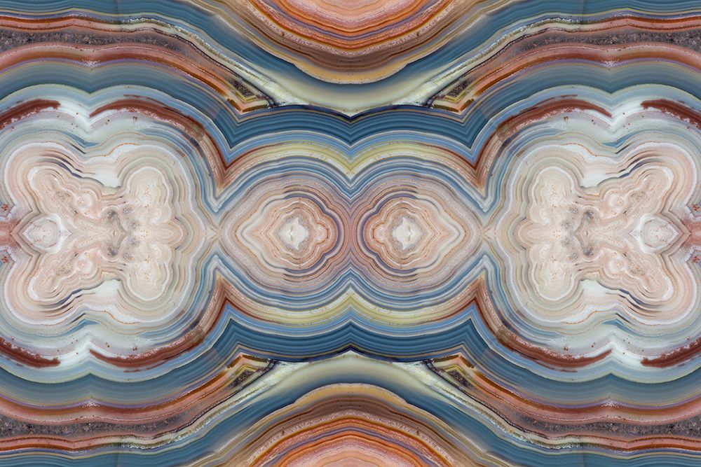 Laguna agate kaleidoscope repeating mirror-effect pattern. art print by Darrell Gulin for $57.95 CAD