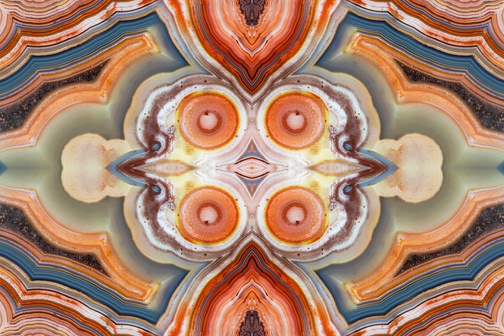 Laguna agate kaleidoscope repeating mirror-effect pattern. art print by Darrell Gulin for $57.95 CAD